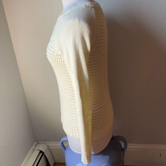Lilly Pulitzer White Open Knit Long Sleeve Sweater, Small. Preppy, oldmoney, coa - Picture 8 of 12